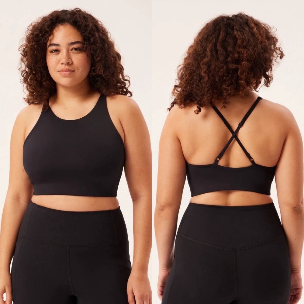 Girlfriend Collective Topanga halter sports bra black small NWOT